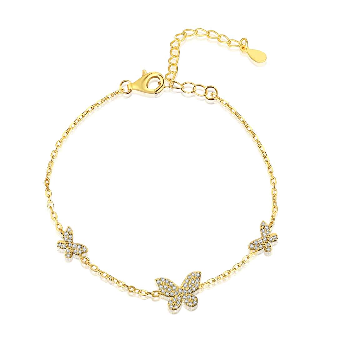 [Tonmkive Jewelry]Delicate Butterfly Pendant Bracelet