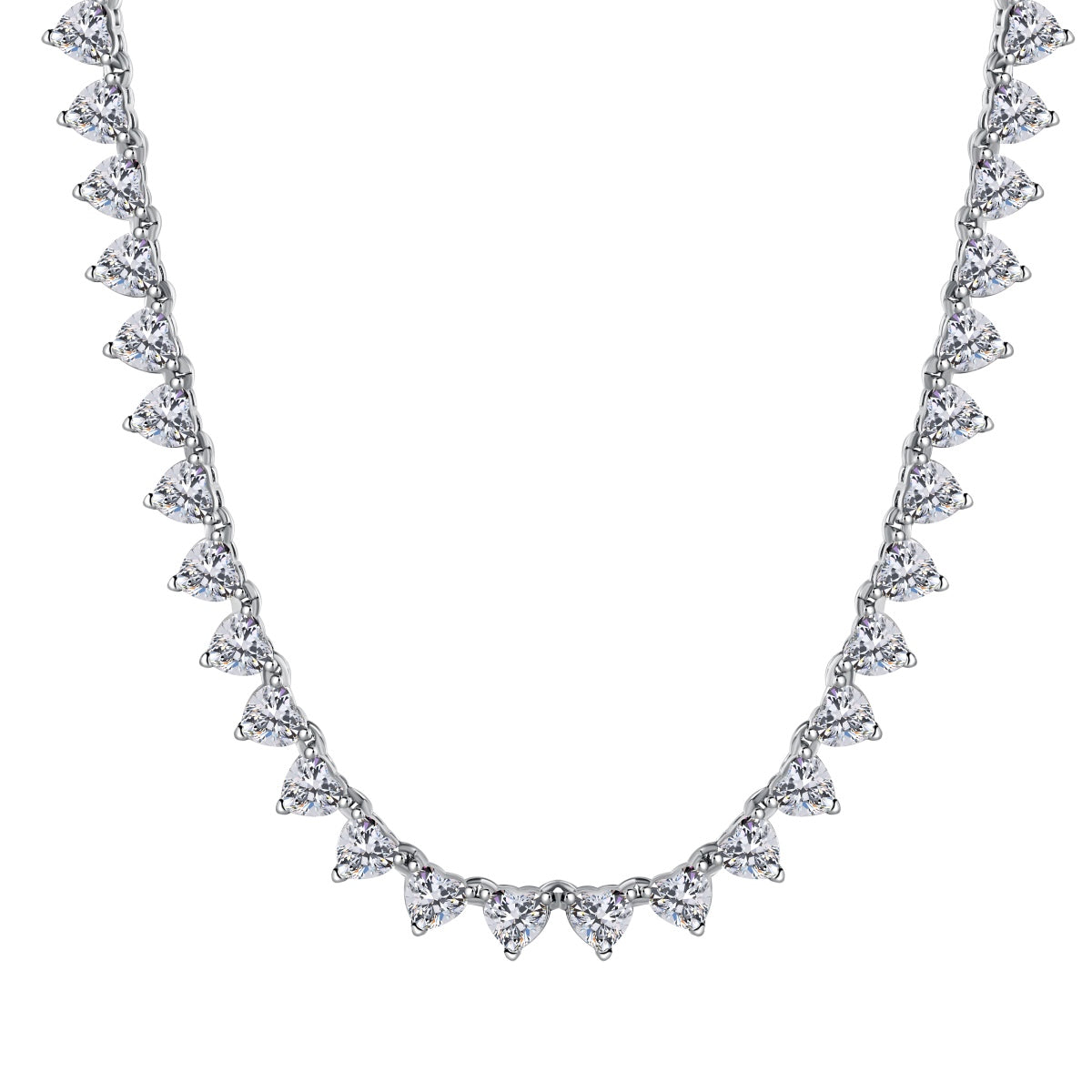 [Tonmkive Jewelry]Ornate Heart Cut Tennis Necklace